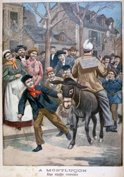 Tradycyjny zwyczaj, Montluçon, Francja, 1900