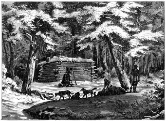 Zimowa chata w kraju Saskatchewan, Kanada, 1877 r.
