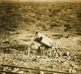 Opuszczone działo 155, c1914-c1918