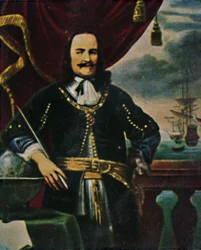Admirał de Ruyter 1607-1676. - Obraz F. Bola, 1934.