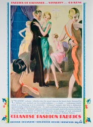 Reklama tkanin modowych Celanese, 1928