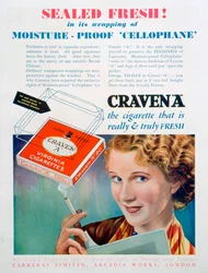 Reklama papierosów Craven A, 1931