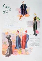Reklama zamków błyskawicznych z tworzywa sztucznego w kolorze Lightning firmy ICI, 1937