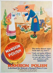 Reklama antyseptycznej pasty do podłóg Mansion, 1933