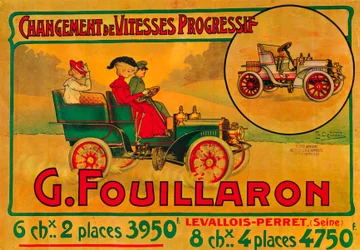 Reklama samochodów Fouillaron, c1900