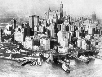 Widok z lotu ptaka na Dolny Nowy Jork, USA, 1926 r.