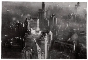 Widok z lotu ptaka na Manhattan, Nowy Jork, USA, z Zeppelina, 1928 1933