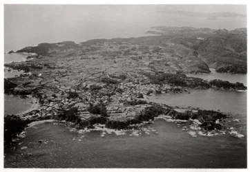 Widok z lotu ptaka na Oginohamę, Japonia, z Zeppelina, 1929 1933