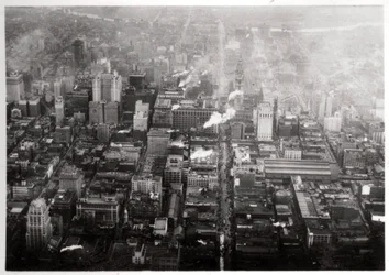 Widok z lotu ptaka na Filadelfię, Pensylwania, USA, z Zeppelina, 1928 1933