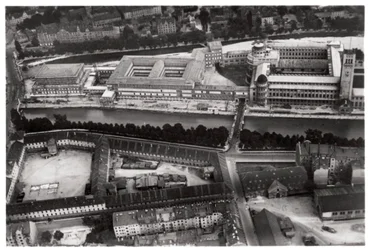 Widok z lotu ptaka na Deutsches Museum, Monachium, Niemcy, z Zeppelina, c1931 1933