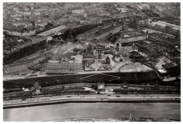 Widok z lotu ptaka na Kreml, Moskwa, ZSRR, z Zeppelina, 1930 1933
