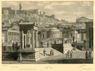 Odrestaurowana agora ateńska, 1890.