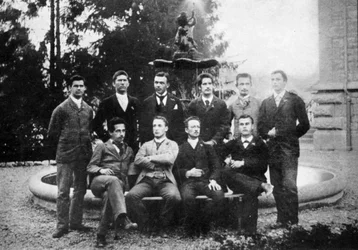 Albert Einstein 1879-1955, niemiecko-szwajcarski matematyk i fizyk teoretyczny, c1896