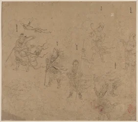 Album tematów taoistycznych i buddyjskich: Procesja bóstw taoistycznych: Liść 15, 1200s.