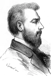 Alexander Graham Bell, amerykański wynalazca urodzony w Szkocji, ok. 1880 r.