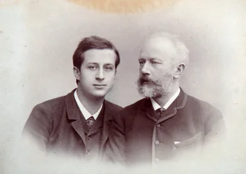 Aleksander Siloti, rosyjski pianista i dyrygent, i Piotr Czajkowski, rosyjski kompozytor, 1888