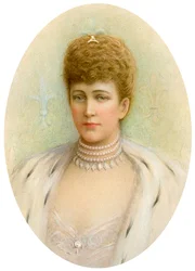 Aleksandra, królowa małżonka króla Edwarda VII Zjednoczonego Królestwa, 1905