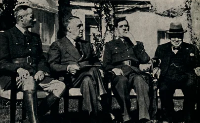 Konferencja aliantów w Casablance we francuskim Maroku, styczeń 1943, 1945.
