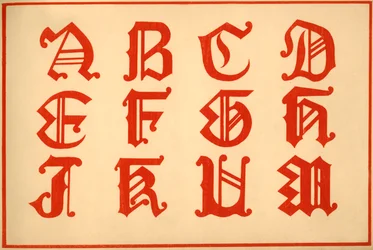 Alfabet, litery A-M, wielkie litery