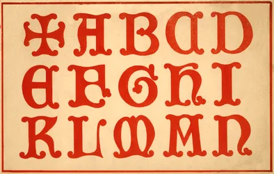 Alfabet, litery A-N, wielkie litery