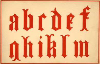Alfabet, litery a-m, małe litery