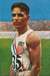 Amerykański miotacz dyskiem Bud Houser, 1928.