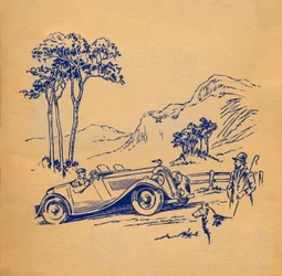 Przednia okładka Albumu samochodów, c1936