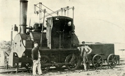 Wczesna lokomotywa kopalniana, ok. 1930.