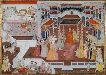 Indyjski obraz ślubny z Lucknow, XVIII wiek