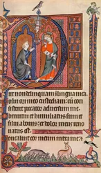 Iluminowana strona z psałterza Vaux-Bardolf, c1310, 1937