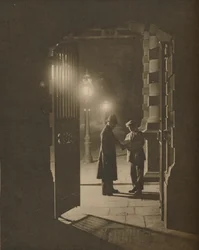 Incydent w stoczni w godzinach nocnych, ok. 1935.