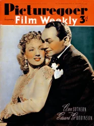Ann Sothern 1909-2001 i Edward G. Robinson 1893-1964, aktorzy, 1940