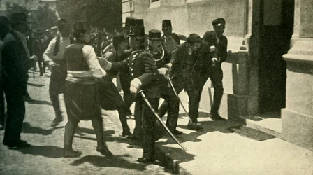 Aresztowanie Gavrilo Principa ... Sarajewo, 28 czerwca 1914, c1920.