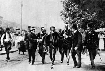 Aresztowanie Gavrila Principa, zabójcy arcyksięcia Franciszka Ferdynanda, 1914