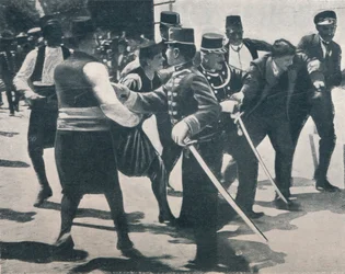 Aresztowanie Gavrila Principa, zabójcy arcyksięcia Franciszka Ferdynanda, 1914