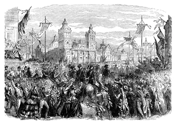 Przybycie wojsk francuskich do Meksyku, 1864, koniec XIX wieku