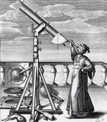 Teleskop astronomiczny z obserwatorem