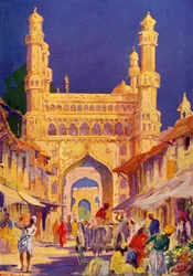 W Char Minar w Hyderabadzie, ok. 1948.