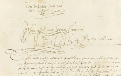 Autograf List królowej Elżbiety I do Marii, królowej Szkotów, 1584