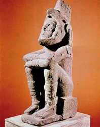 Aztecka rzeźba siedzącej postaci męskiej, c1375-1521