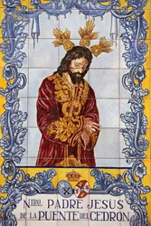 Panel mozaikowy Azulejo na Plaza de San Francisco Malaga Hiszpania