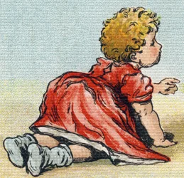 Kochanie. Grawerowanie w "Alfabet de ma petite fille". Bernardin-Bechet i Fils, księgarz-wydawnictwo, Paryż, ok. 1895. Niezniszczalny album na płótnie. Bibliotheque des Bebes. 12 stron. Album zawierający sposób czytania i ilustracyjne abecedary. Wymiary: 2