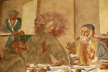 Santa Caterina, Galatina, Apulia Fresco w krużganku Malowany przez BrJózefa z Graviny w 1696 r., Galatina, Włochy