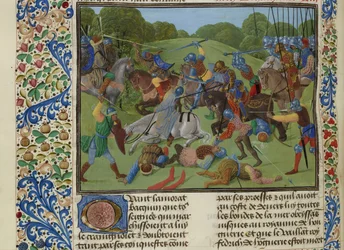 Bitwa między Turkami pod dowództwem sułtana Murada I a Serbami, ok. 1470-1475.