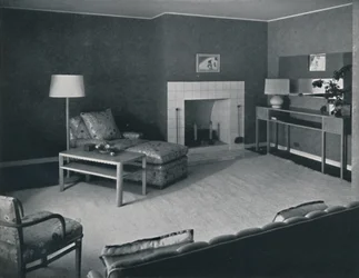 Sypialnia w domu pana Anatole Litwaka w Saint Monica, Kalifornia, 1942 r.