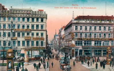 Berlin - Unter den Linden z widokiem na Friedrichstrasse, ok. 1900