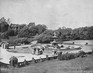 Fontanna Bethesda, Central Park, Nowy Jork, ok. 1897.