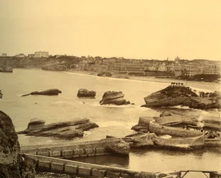 Biarritz - Przegląd zaczerpnięty z Atalaye, ok. 1930.