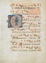Bifolium z inicjałem C, z antyfonarza, ca. 1320.