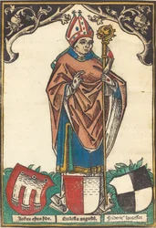 Biskup Augsburga z Trzema Herbami, ca. 1485.
